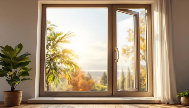 Fenetres modernes en aluminium avec vitrage à contrôle solaire dans une pièce lumineuse, mettant en avant des caractéristiques de performance énergétique.