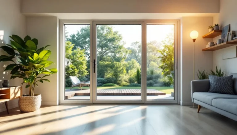 Maison moderne avec fenêtres aluminium efficaces sur le plan énergétique, mettant en valeur l'esthétique et l'isolation.